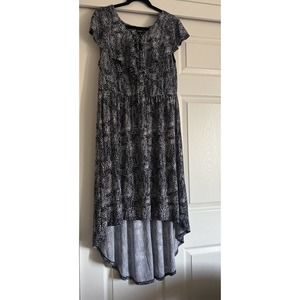 Torrid Womens Sz 2x Blue/white Dot Printed Stretch Hi-Low Midi Dress